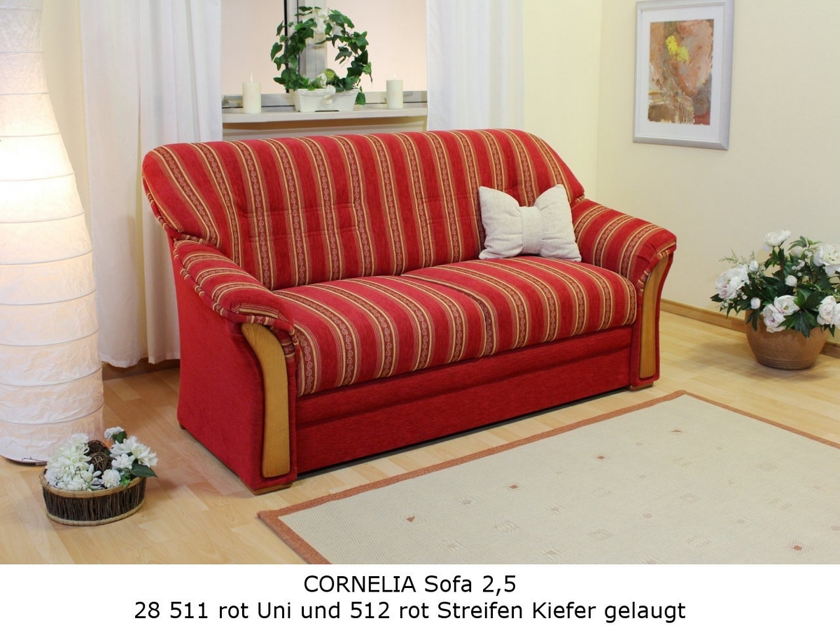 CORNELIA Sofa 2,5 28 511 rot Uni und 512 rot Streifen Kiefer gelaugt.JPG
